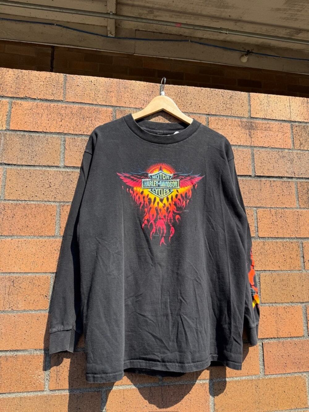 1998 Harley Davidson Honolulu 90s Vintage Long Sleeve Tee Shirt 3D Emblem Hawaii